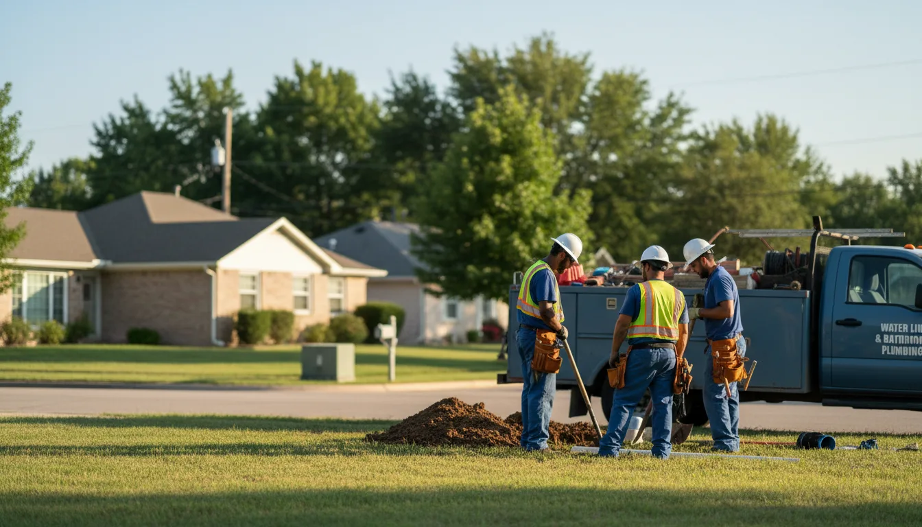 Residential water line and bathroom plumbing service in Bridgeport, OR